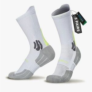 Brisira Bamboo blister hiking White Men's Athletic Socks - 3 Pairs